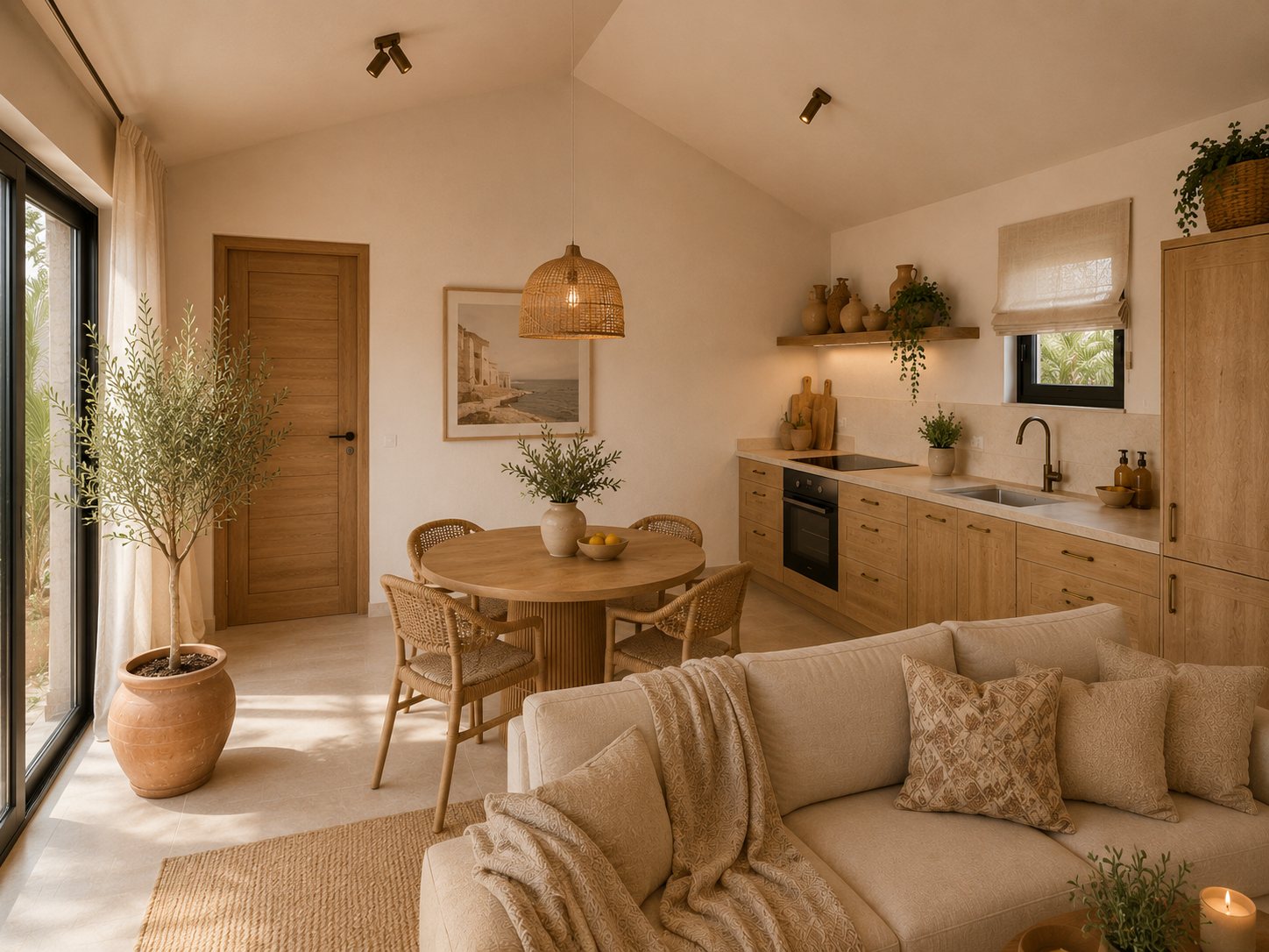 Living and kitchen